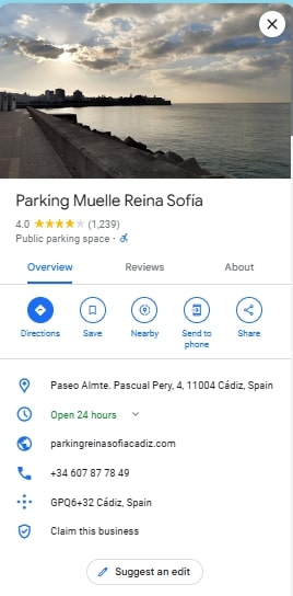 Parking Muelle Reina Sofia