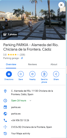 Parking PARKIA Alameda del Rio. Chiclana de la Frontera. Cadiz