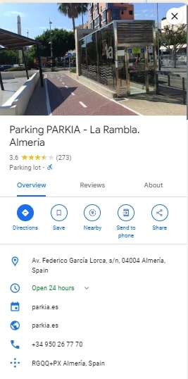 Parking PARKIA La Rambla. Almeria