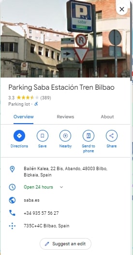 Parking Saba Estacion Tren Bilbao