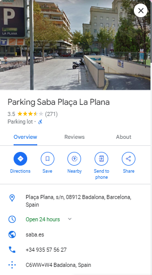 Parking Saba Placa La Plana