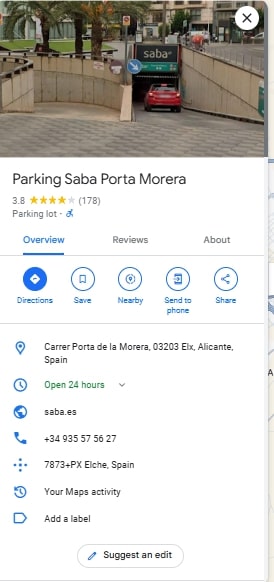 Parking Saba Porta Morera