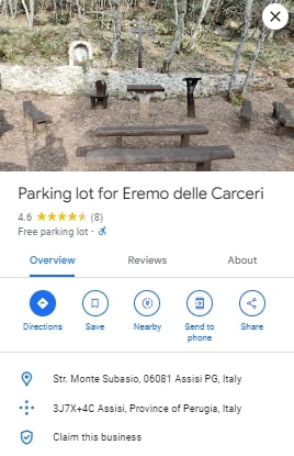 Parking pour Eremo delle Carceri Parking pour Eremo delle Carceri