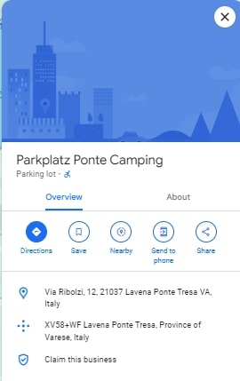 Parkplatz Ponte Camping