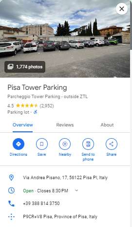 Pisa Tower Parking