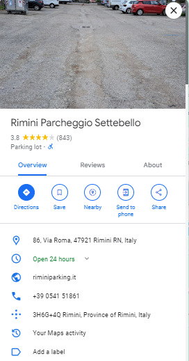 Rimini Parking Settebello Rimini Parking Settebello