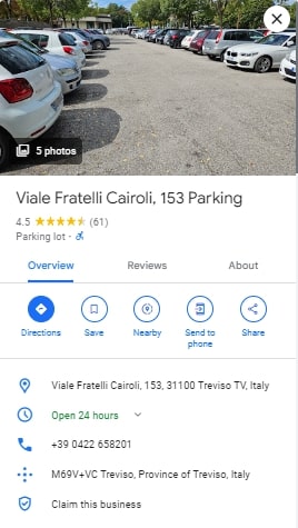 Viale Fratelli Cairoli 153 Parking