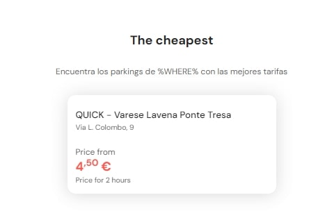 cheapest parking in Lavena Ponte Tresa