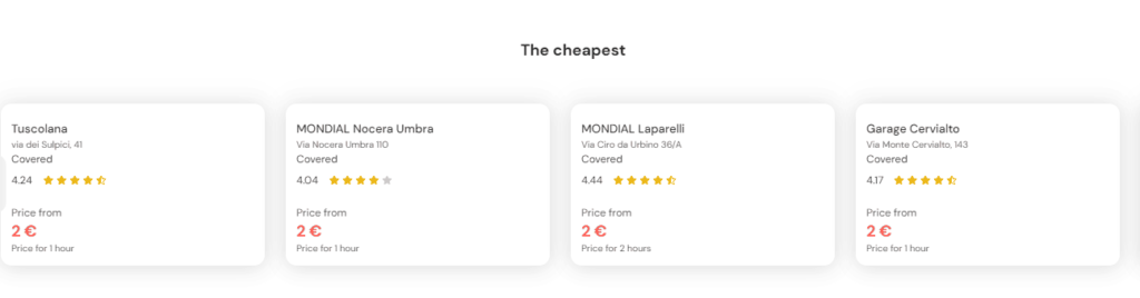 cheapest parking in Rome