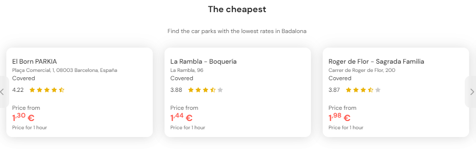 cheapest parking in badalona 1