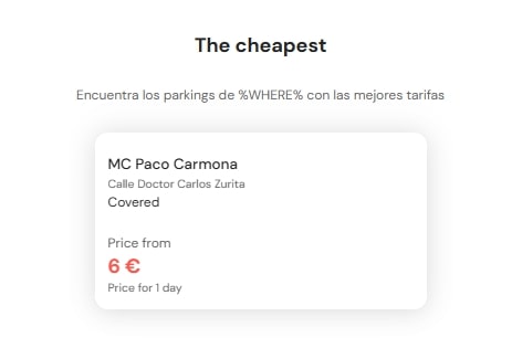 cheapest parking in cabra