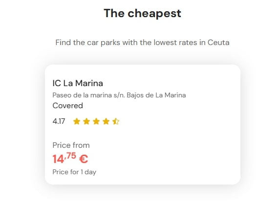 cheapest parking in ceuta