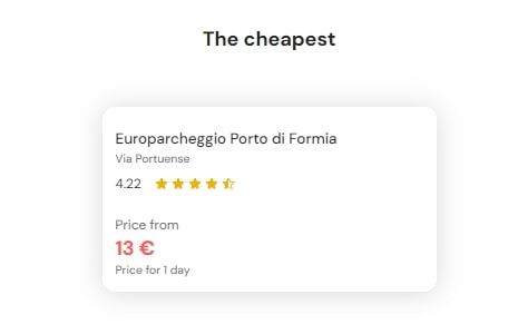 cheapest parking in formia