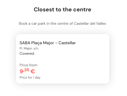 most central parking in Castellar del Valles