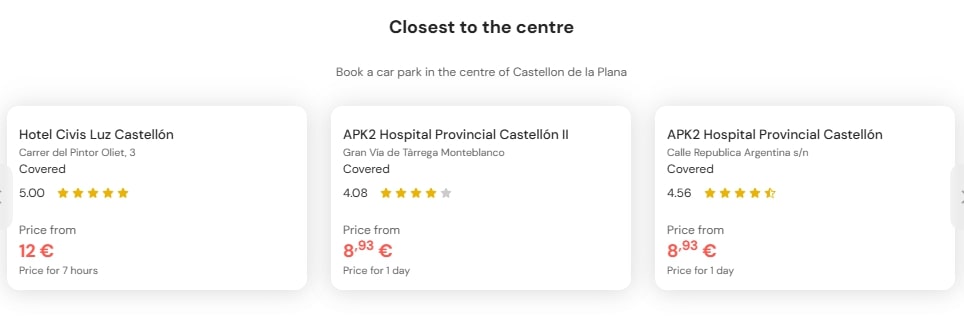 most central parking in Castellon de la Plana