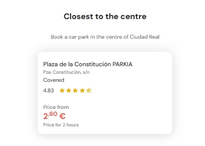 most central parking in Ciudad Real