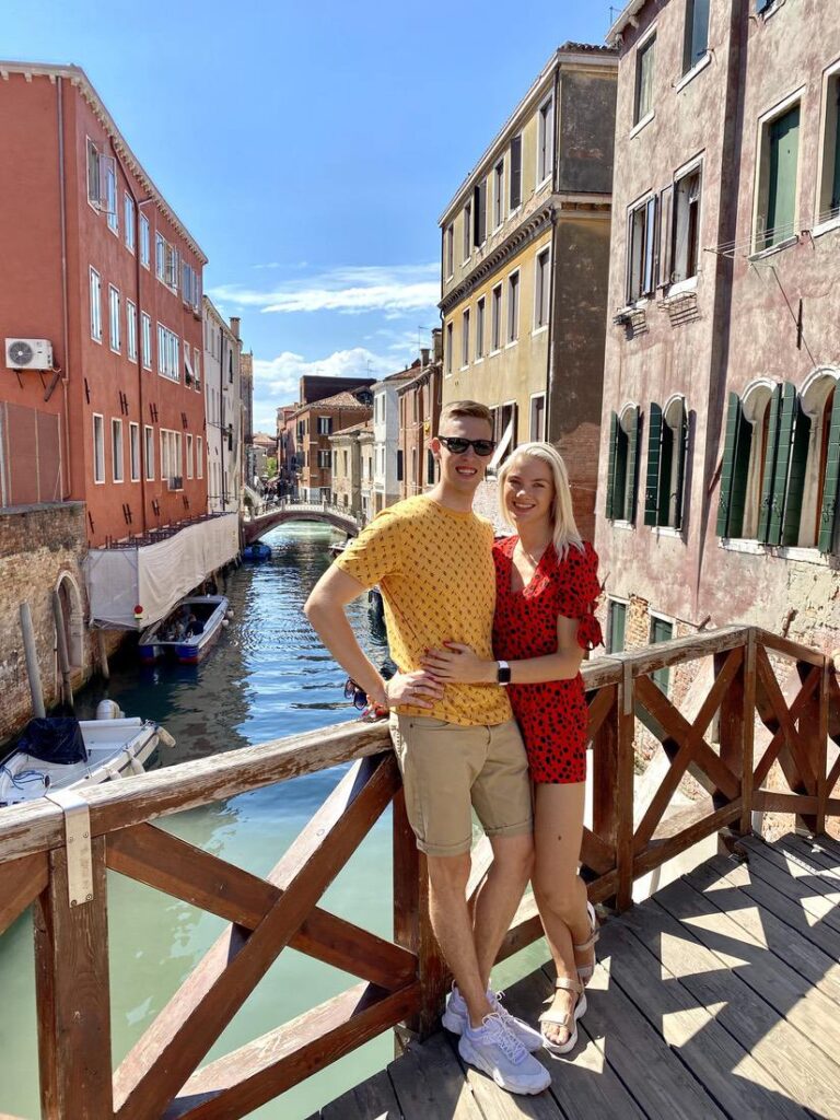 we are on the bridge in Venice