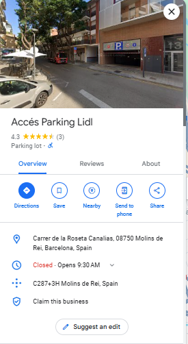 Acces Parking Lidl