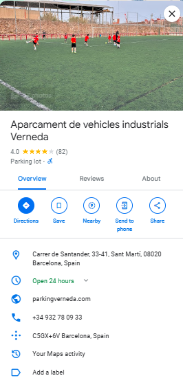 Aparcament de vehicles industrials Verneda