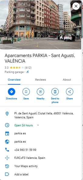 Aparcaments PARKIA Sant Agusti VALENCIA