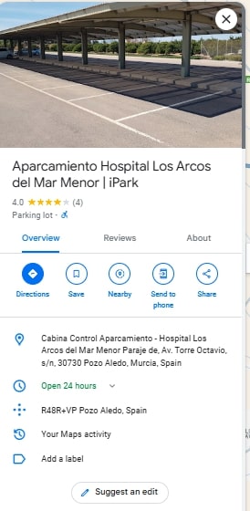 Aparcamiento Hospital Los Arcos del Mar Menor iPark