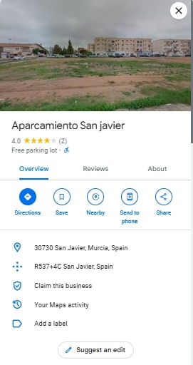 Aparcamiento San javier