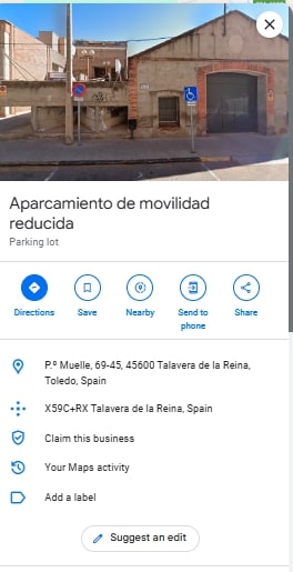 Aparcamiento de movilidad reducida