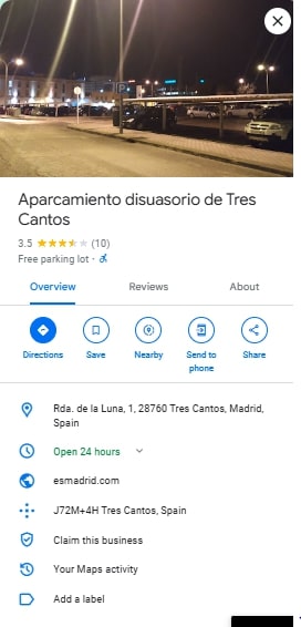 Aparcamiento disuasorio de Tres Cantos