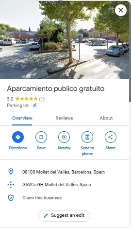 Aparcamiento publico gratuito