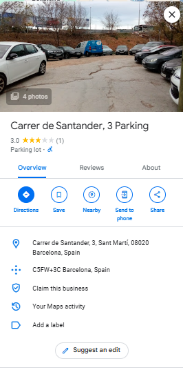 Carrer de Santander 3 Parking