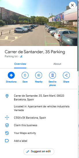 Carrer de Santander 35 Parking