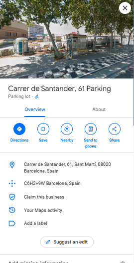 Carrer de Santander 61 Parking