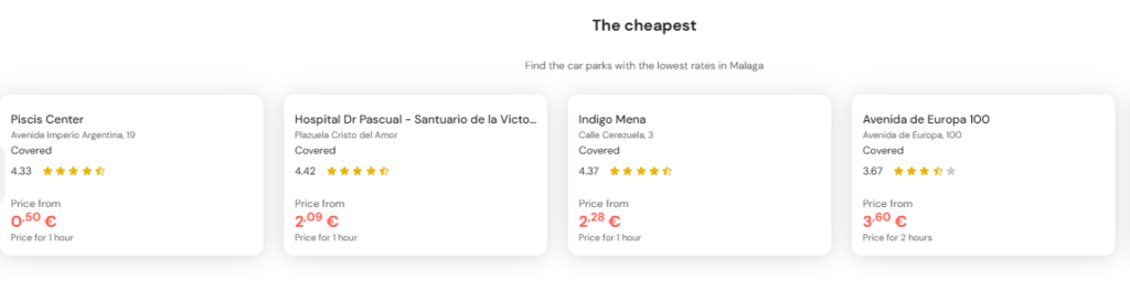 Cheapest Parking in Malaga