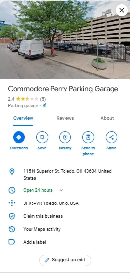 Commodore Perry Parking Garage