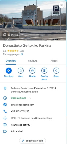 Donostiako Geltokiko Parkina