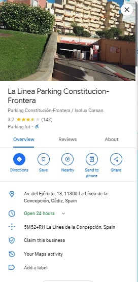 La Linea Parking Constitucion Frontera