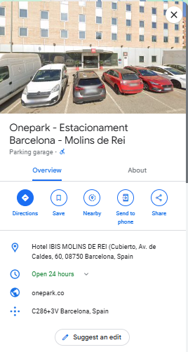 Onepark Estacionament Barcelona Molins de Rei