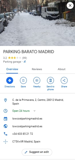 PARKING BARATO MADRID