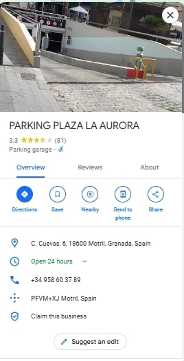 PARKING PLAZA LA AURORA