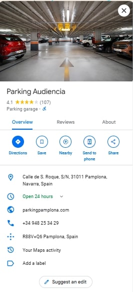Parking Audiencia