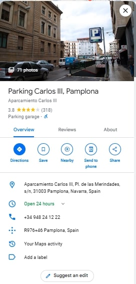 Parking Carlos III Pamplona