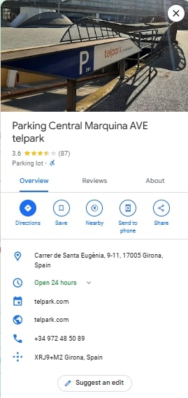 Parking Central Marquina AVE telpark