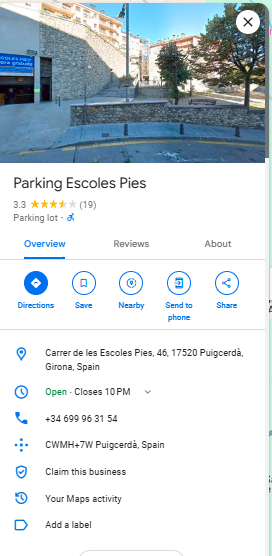 Parking Escoles Pies