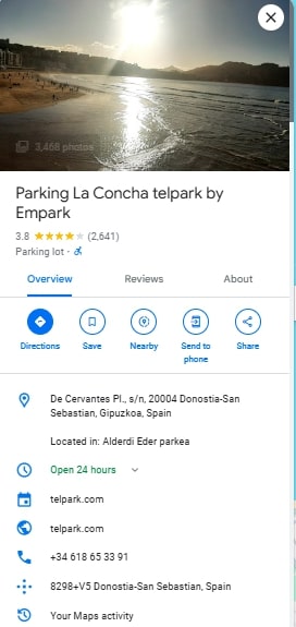 Parking La Concha telpark by Empark