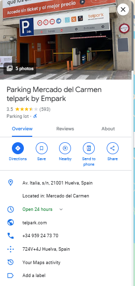 Parking Mercado del Carmen telpark by Empark