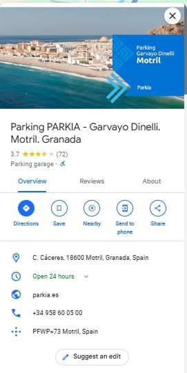 Parking PARKIA Garvayo Dinelli. Motril. Granada