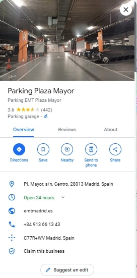 Parking Plaza Mayor