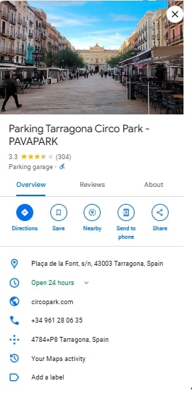 Parking Tarragona Circo Park PAVAPARK