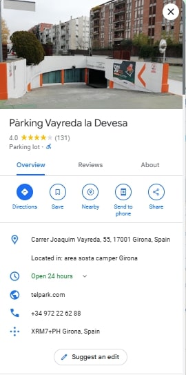 Parking Vayreda la Devesa