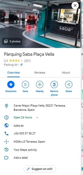 Parquing Saba Placa Vella